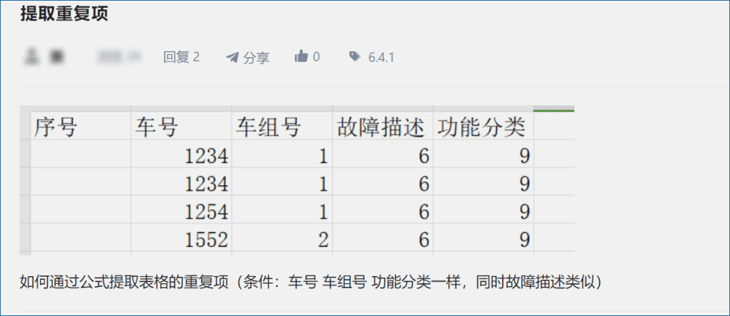 提取重复项实现方法