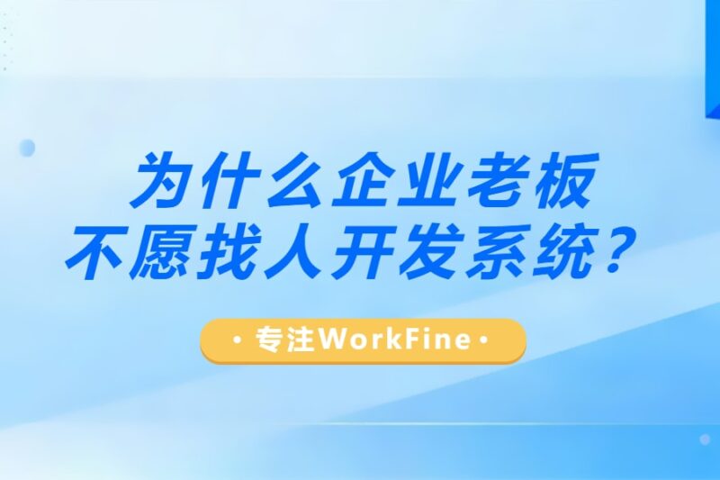 为什么企业老板不愿找人开发系统？——个人感悟-本牛千智丨专注WorkFine开发