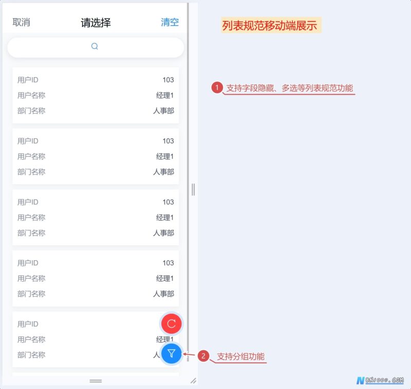 列表规范移动端样式演示-本牛千智丨专注WorkFine开发