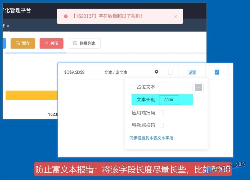 技巧丨防止富文本报错：将该字段长度尽量长些-本牛千智丨专注WorkFine开发